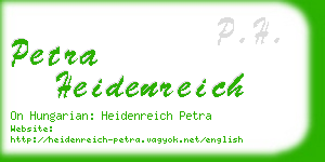 petra heidenreich business card